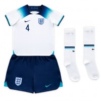 Billiga England Declan Rice #4 Barnkläder Hemma fotbollskläder till baby VM 2022 Kortärmad (+ Korta byxor)